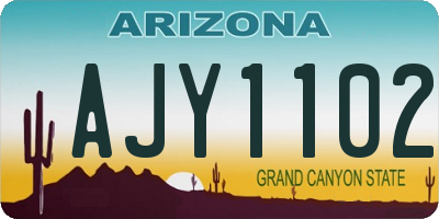 AZ license plate AJY1102