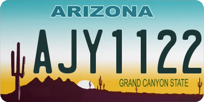 AZ license plate AJY1122
