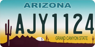 AZ license plate AJY1124