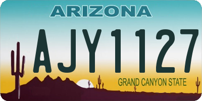 AZ license plate AJY1127