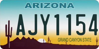AZ license plate AJY1154