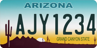 AZ license plate AJY1234