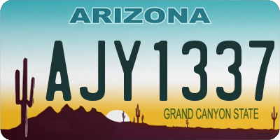 AZ license plate AJY1337