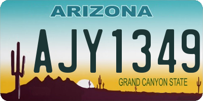 AZ license plate AJY1349