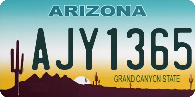 AZ license plate AJY1365