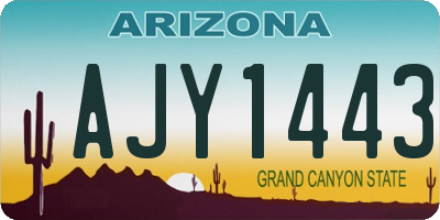 AZ license plate AJY1443