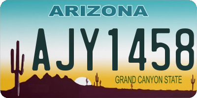 AZ license plate AJY1458
