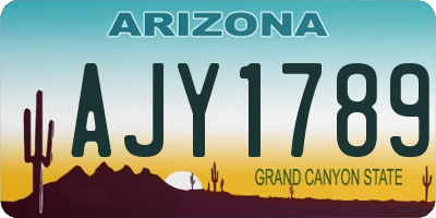 AZ license plate AJY1789