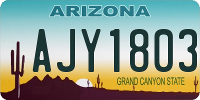 AZ license plate AJY1803