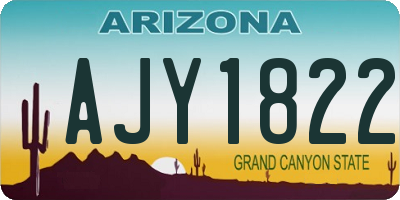 AZ license plate AJY1822