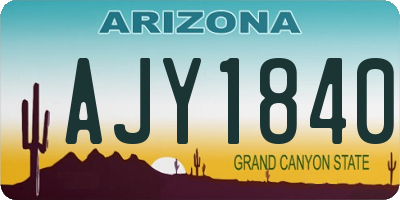 AZ license plate AJY1840