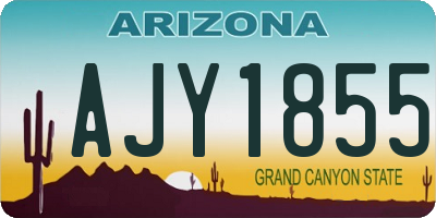 AZ license plate AJY1855