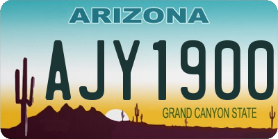 AZ license plate AJY1900