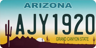 AZ license plate AJY1920