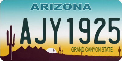 AZ license plate AJY1925