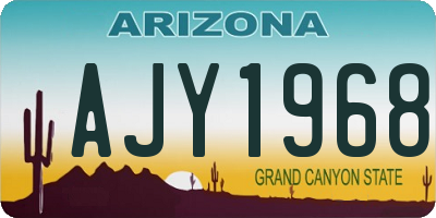 AZ license plate AJY1968