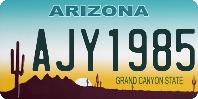 AZ license plate AJY1985
