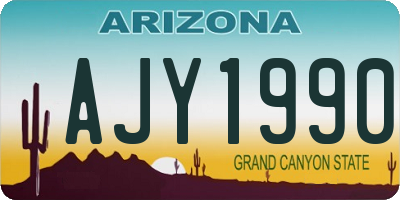 AZ license plate AJY1990
