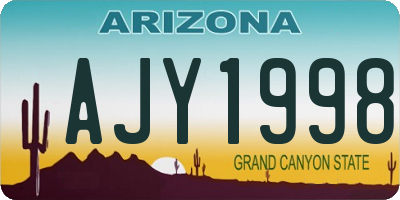 AZ license plate AJY1998