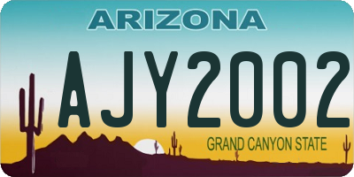 AZ license plate AJY2002