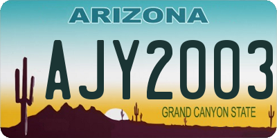 AZ license plate AJY2003