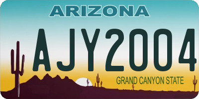 AZ license plate AJY2004