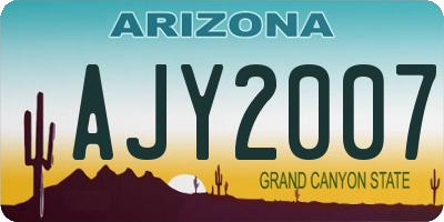 AZ license plate AJY2007