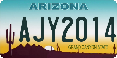 AZ license plate AJY2014