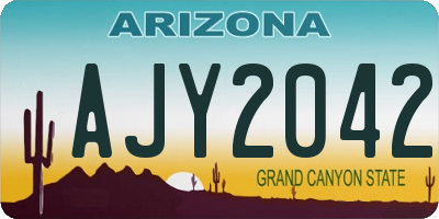 AZ license plate AJY2042