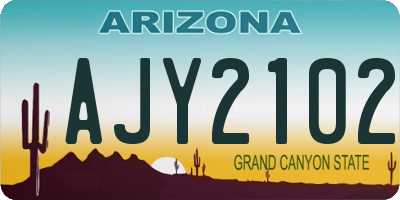 AZ license plate AJY2102
