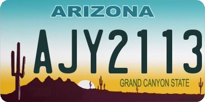 AZ license plate AJY2113