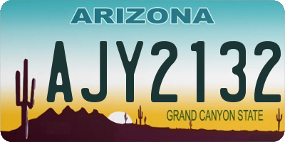 AZ license plate AJY2132