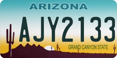 AZ license plate AJY2133