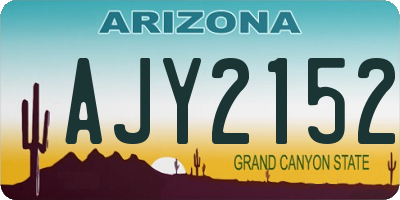 AZ license plate AJY2152