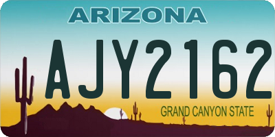 AZ license plate AJY2162