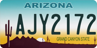 AZ license plate AJY2172