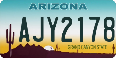 AZ license plate AJY2178