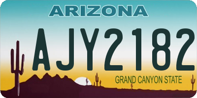 AZ license plate AJY2182