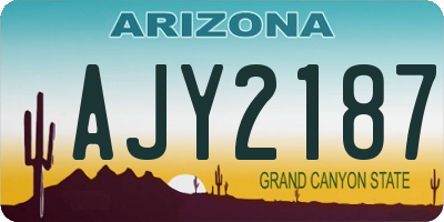 AZ license plate AJY2187