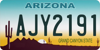 AZ license plate AJY2191