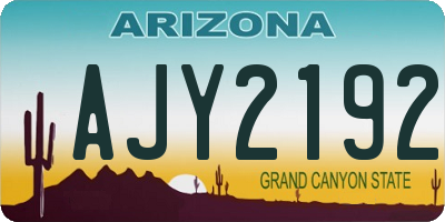 AZ license plate AJY2192