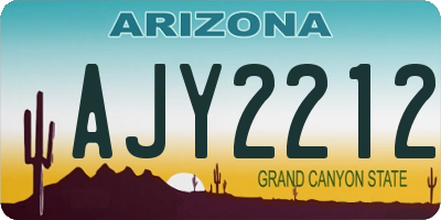 AZ license plate AJY2212