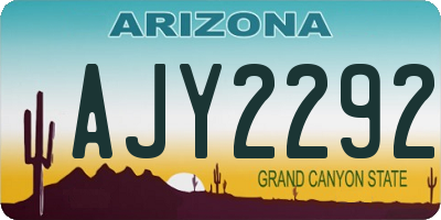 AZ license plate AJY2292