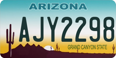 AZ license plate AJY2298