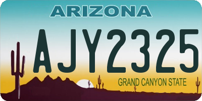 AZ license plate AJY2325