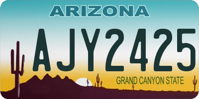 AZ license plate AJY2425