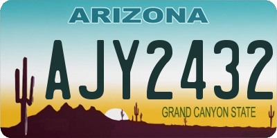 AZ license plate AJY2432