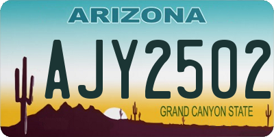 AZ license plate AJY2502