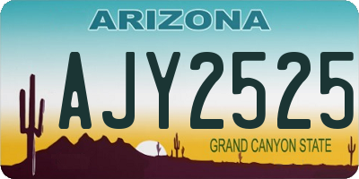 AZ license plate AJY2525