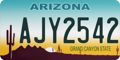 AZ license plate AJY2542